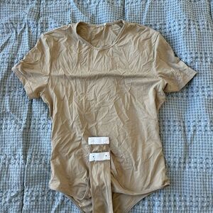 Tan Short Sleeve Bodysuit